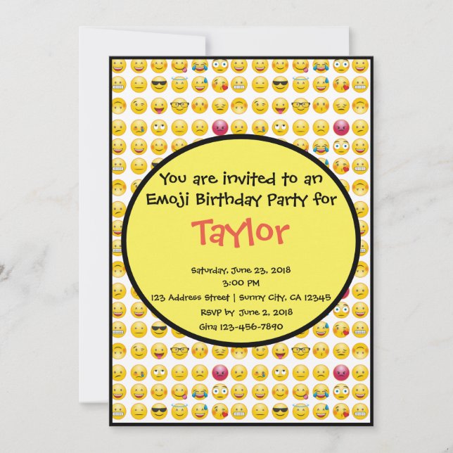 Emoji Birthday Party Invitation (Front)