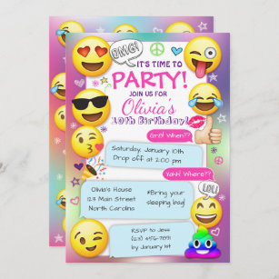 Emoji Invitations Zazzle Au