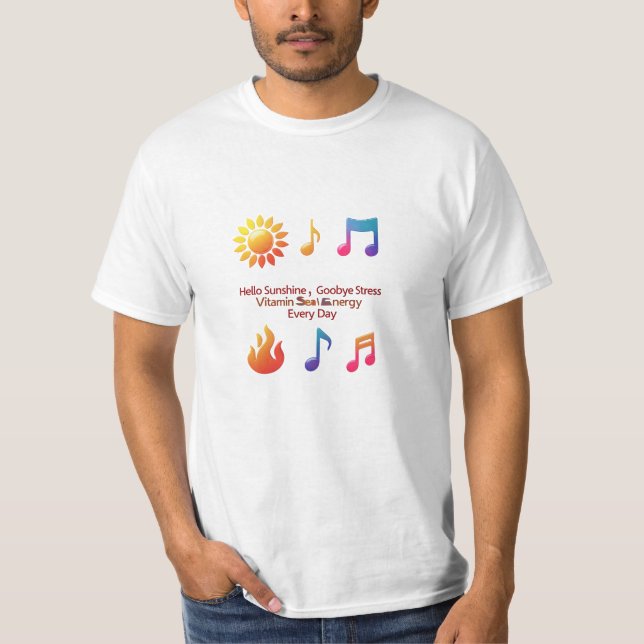 Emoji Burst “Vitamin Sea & Energy” Graphic value  T-Shirt (Front)