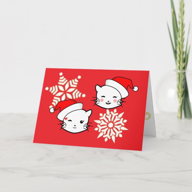 Emoji Cats Christmas Card (Front)