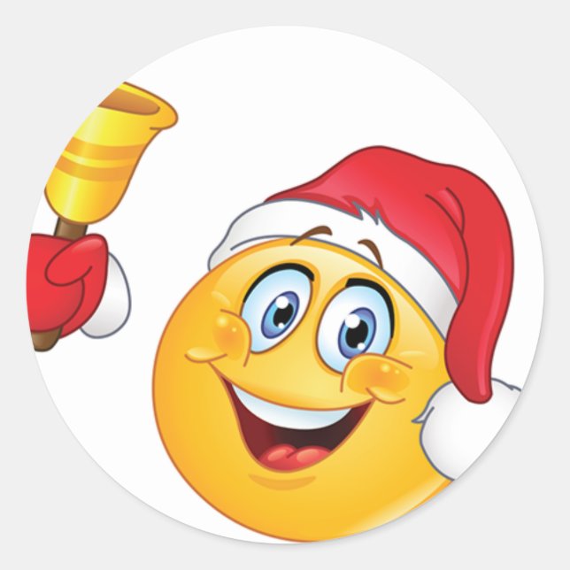 Emoji Christmas Sticker Bell 1 1/2 inch (Front)