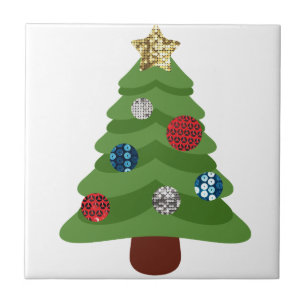 emoji christmas tree ceramic tile