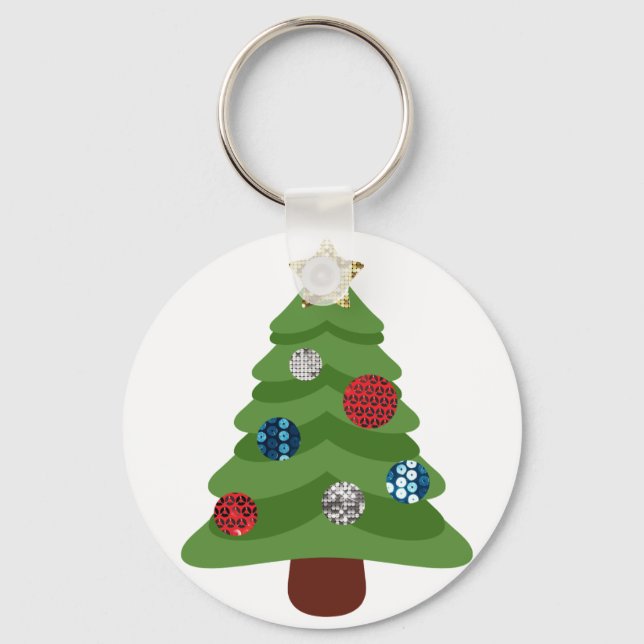 emoji christmas tree key ring (Front)