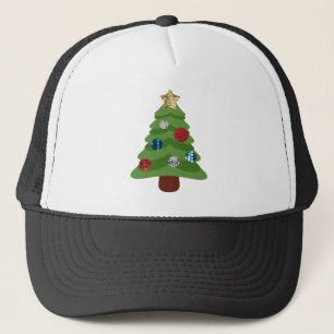 emoji christmas tree trucker hat