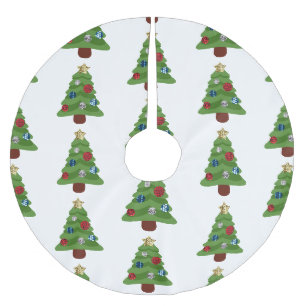 emoji christmas tree xmas skirt brushed polyester tree skirt