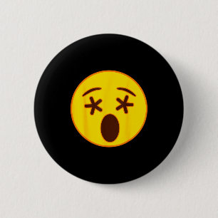 Emoji Crossed Out Eyes Yellow Smile Face 6 Cm Round Badge