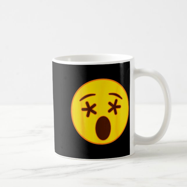Emoji Crossed Out Eyes Yellow Smile Face  Coffee Mug (Right)
