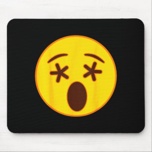 Emoji Crossed Out Eyes Yellow Smile Face Mouse Pad