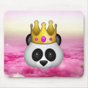 Emoji Crowned Panda Mouse Pad