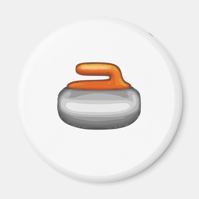 Emoji Curling Stone Magnet (Front)