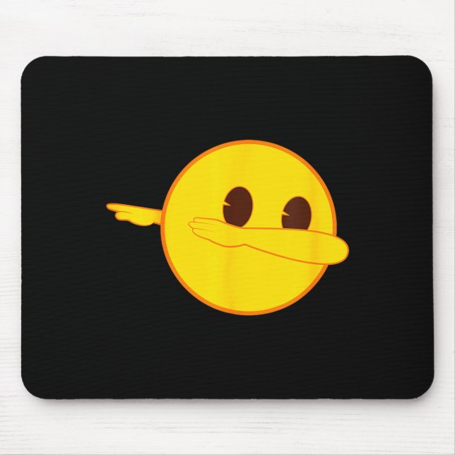 Emoji Dab Dabbing Yellow Smile Face  Mouse Pad (Front)