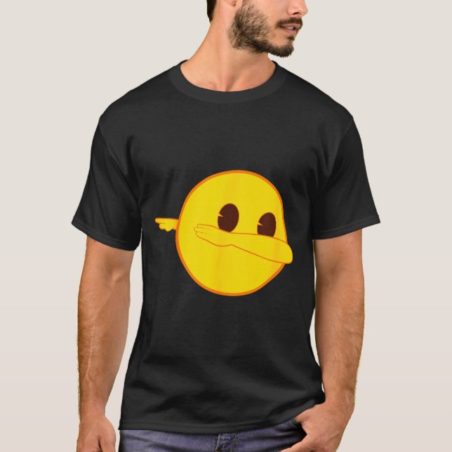 Emoji Dab Dabbing Yellow Smile Face  T-Shirt (Front)