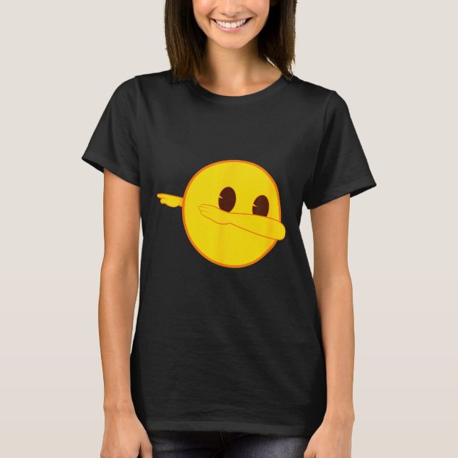 Emoji Dab Dabbing Yellow Smile Face  T-Shirt (Front)