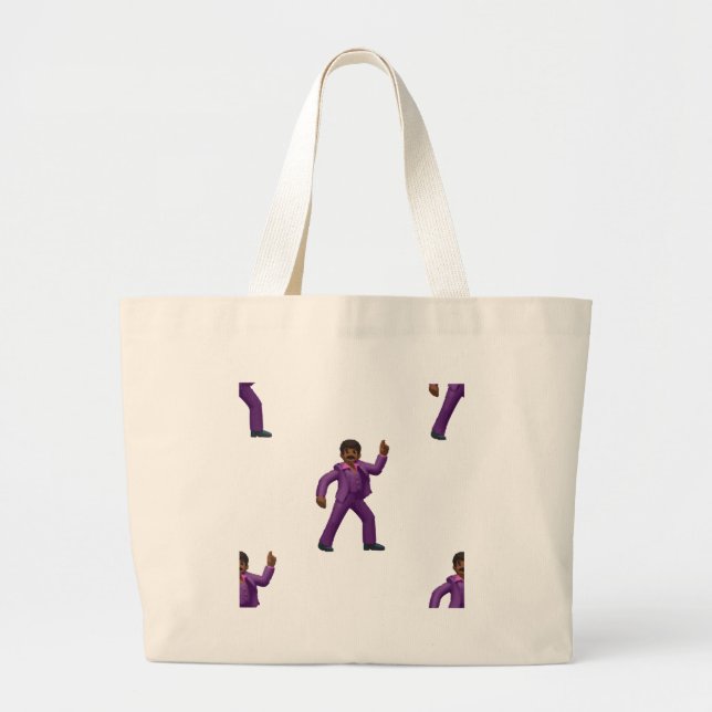 Emoji Dancing Man Large Tote Bag (Front)