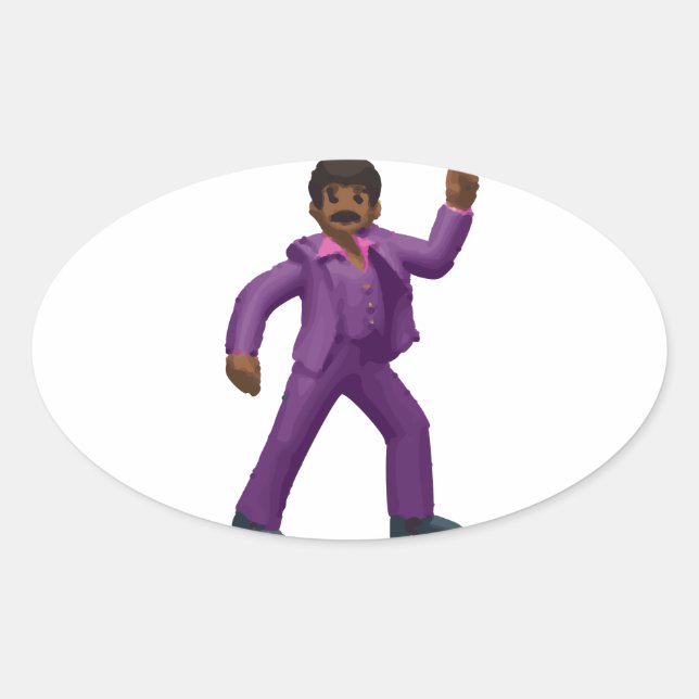 Emoji Dancing Man Oval Sticker (Front)