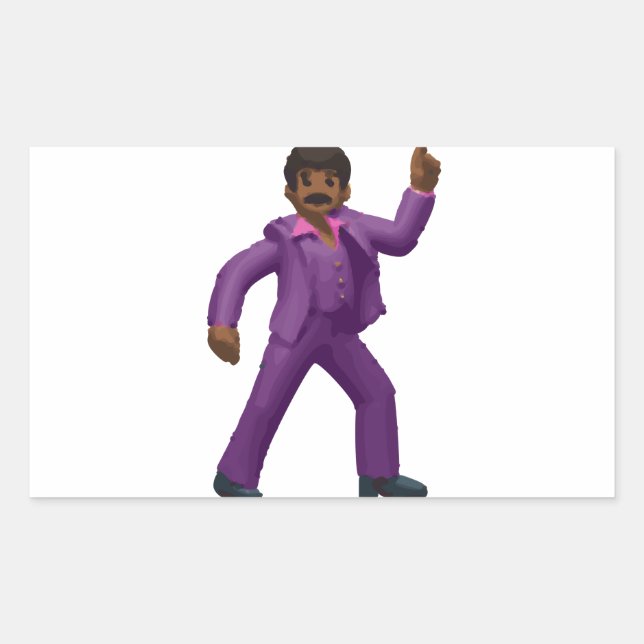 Emoji Dancing Man Rectangular Sticker (Front)