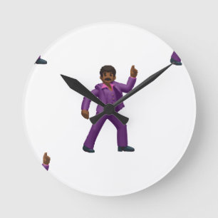 Emoji Dancing Man Round Clock