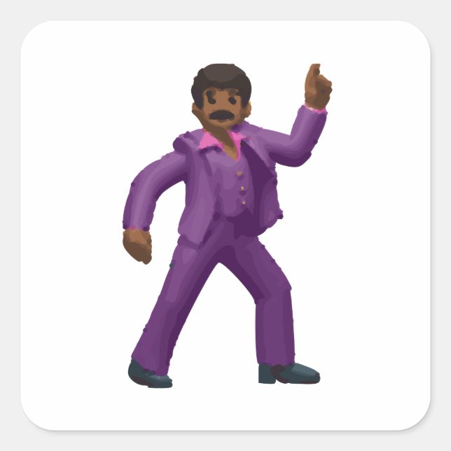 Emoji Dancing Man Square Sticker (Front)