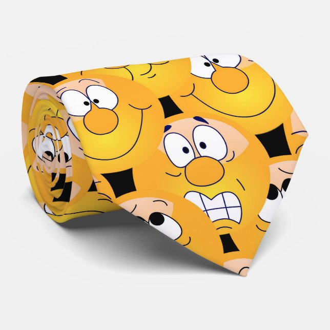 Emoji Design Funny Faces Tie (Rolled)
