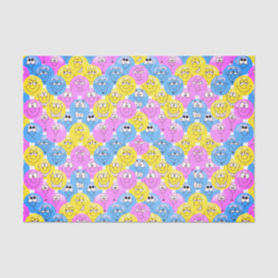 Emoji Design Funny Pastel Faces Tissue Paper