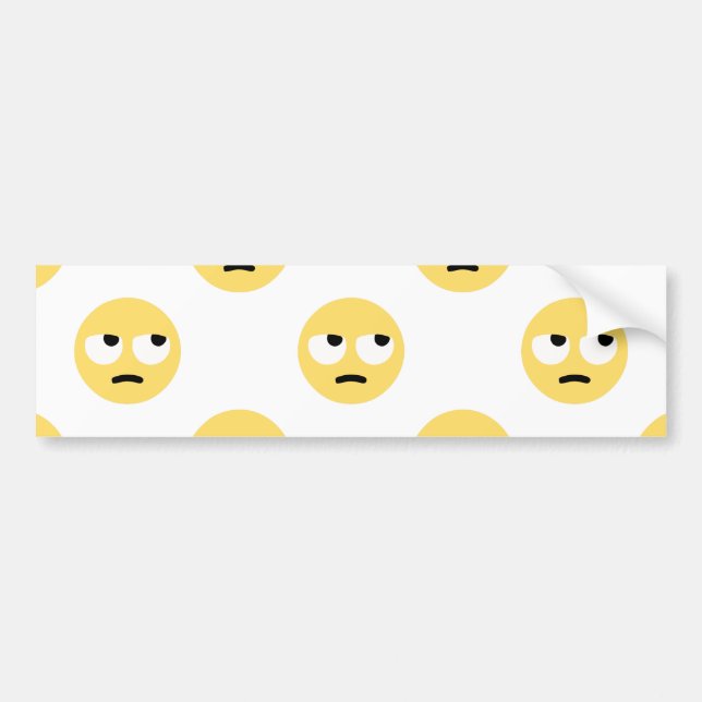 emoji eye rolling bumper sticker (Front)