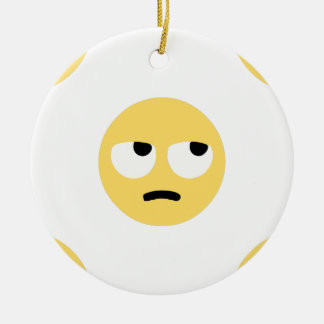 emoji eye rolling ceramic ornament