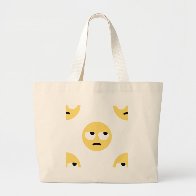 emoji eye rolling large tote bag (Front)