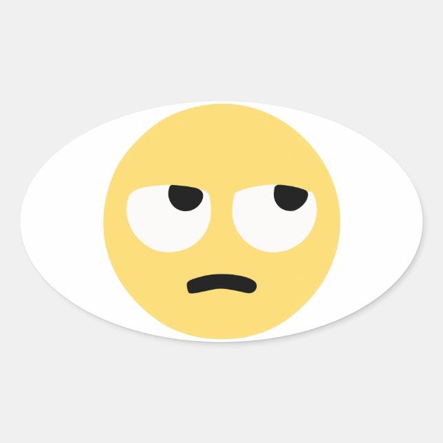 emoji eye rolling oval sticker (Front)