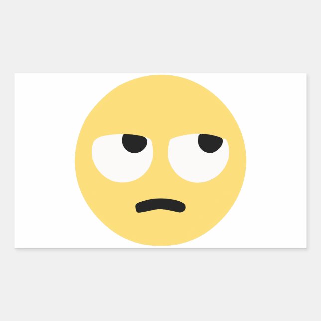 emoji eye rolling rectangular sticker (Front)