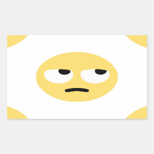 emoji eye rolling rectangular sticker