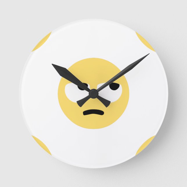 emoji eye rolling round clock (Front)