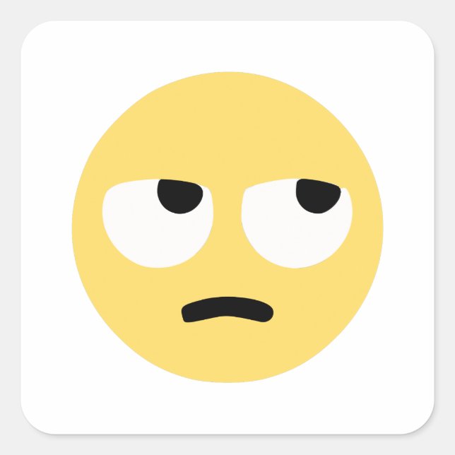 emoji eye rolling square sticker (Front)