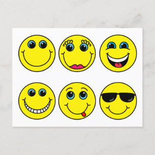 Emoji Face Characters Postcard