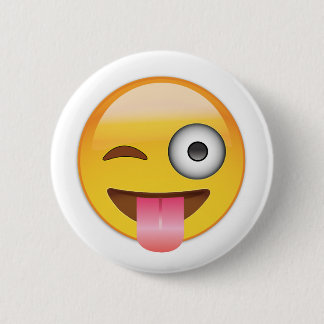 Emoji - Face With Tongue 6 Cm Round Badge