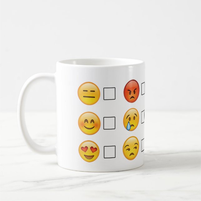 Emoji Faces Emotions Coffee Mug (Left)