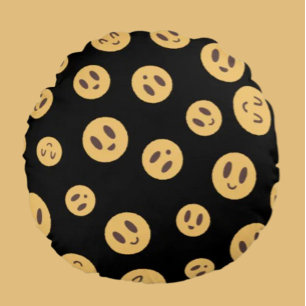 Emoji Faces Round Cushion