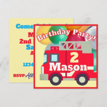 Emoji firetruck birthday party