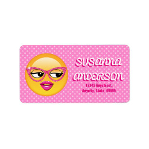 Emoji Flirty Girl ID227 Label