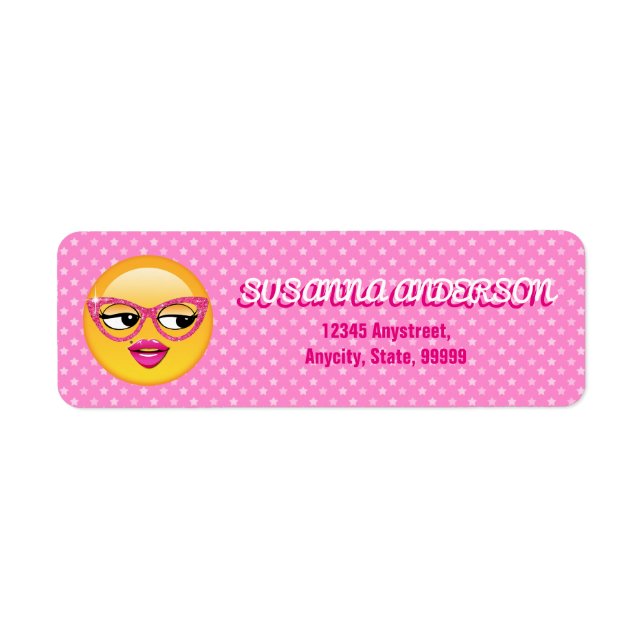 Emoji Flirty Girl ID227 Return Address Label (Front)