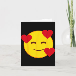 Emoji Floating Hearts Yellow Smile Face  Card