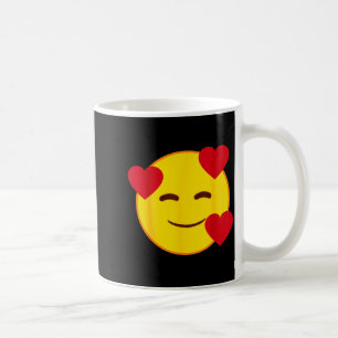 Emoji Floating Hearts Yellow Smile Face Coffee Mug