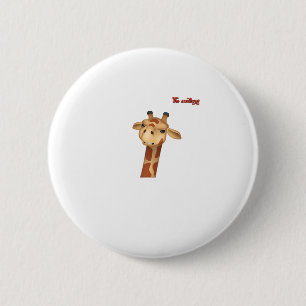 emoji frowning angry giraffe face  6 cm round badge