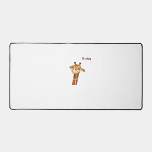 emoji frowning angry giraffe face desk mat