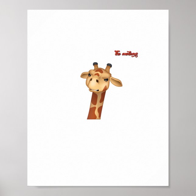 emoji frowning angry giraffe face  poster (Front)