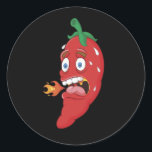 Emoji Funny Chilli Pepper Hot Sauce Food Lover Classic Round Sticker<br><div class="desc">Emoji Funny Chilli Pepper Hot Sauce Food Lover</div>