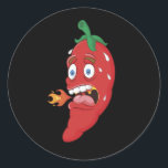 Emoji Funny Chilli Pepper Hot Sauce Food Lover Classic Round Sticker<br><div class="desc">Emoji Funny Chilli Pepper Hot Sauce Food Lover</div>