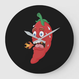 Emoji Funny Chilli Pepper Hot Sauce Food Lover Large Clock