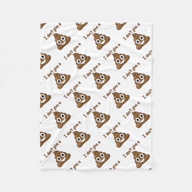 Emoji Give A Poo Fleece Blanket (Front)