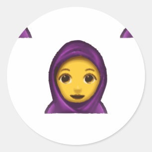 emoji hajib classic round sticker