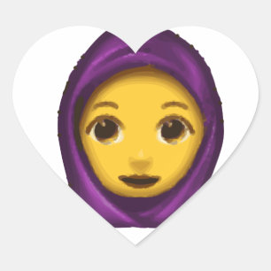 emoji hajib heart sticker